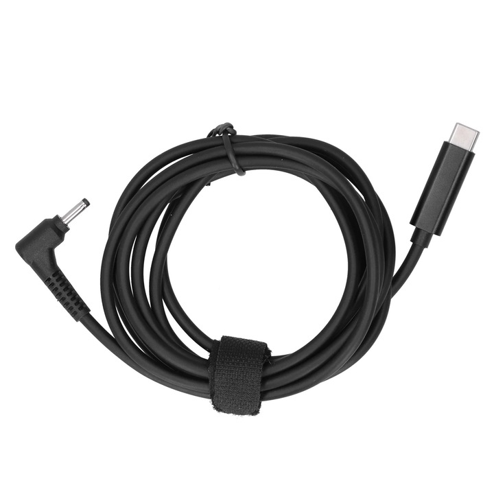 Type-C-ről DC3.0x1.1mm-re töltőkábel, 180cm, 3A, fekete