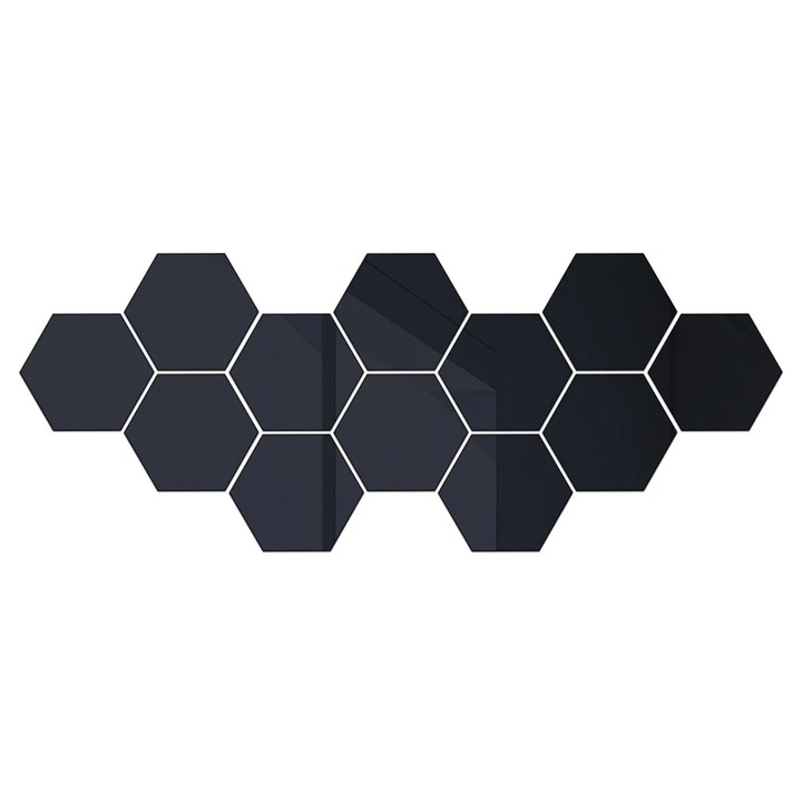 YANYXR dekoratív falmatricák, 24 darabos szett, kék-ezüst, 126x110x63mm