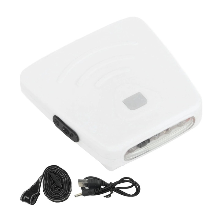 Lanterna frontala YANYXR LED 3W alb 62g 1200mAh reincarcabila impermeabila cu senzor miscare