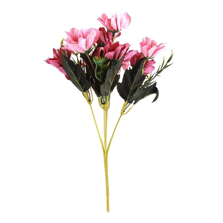 Buchet flori artificiale margarete YANYXR roz mov 30x40cm