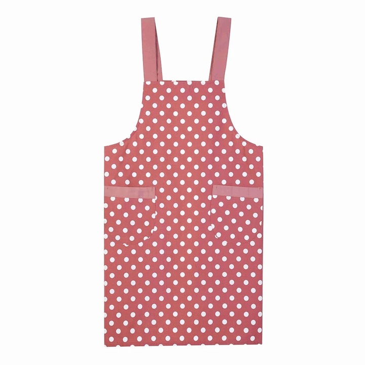Sort bucatarie YANYXR, bumbac in, rosu cu buline, 73x85cm