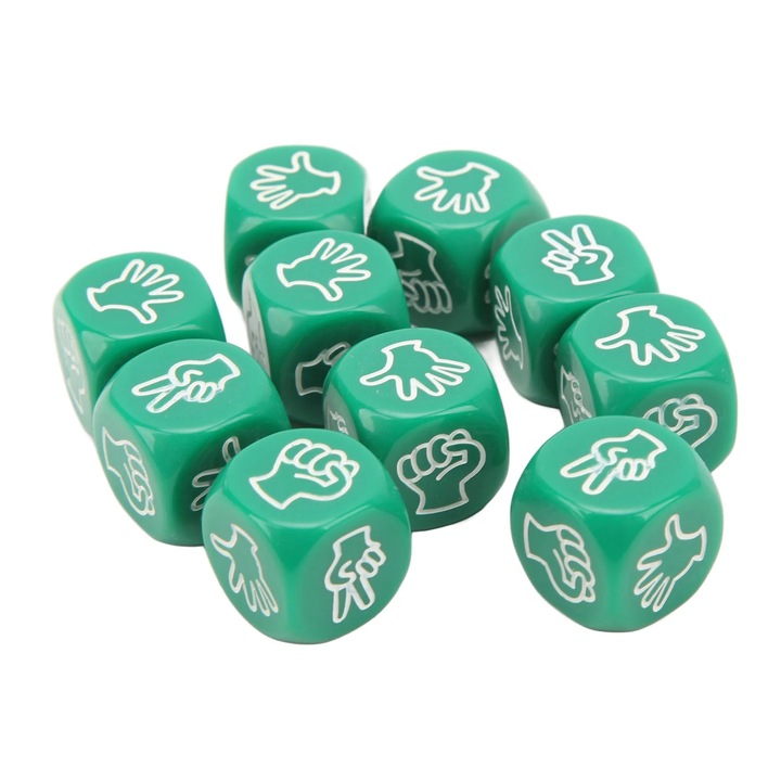 Set 10 zaruri YANYXR 6 fete verde 2x2x2cm rezistente apa