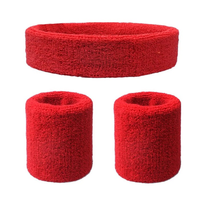 Set sport YANYXR elastic antialunecare, alb, 5x18cm+8x8cm