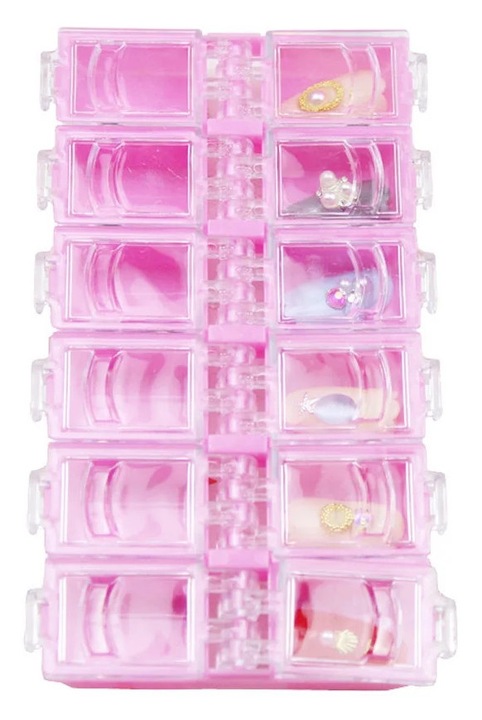 YANYXR ékszertartó doboz 12 rekeszes átlátszó PVC 20x15x5cm
