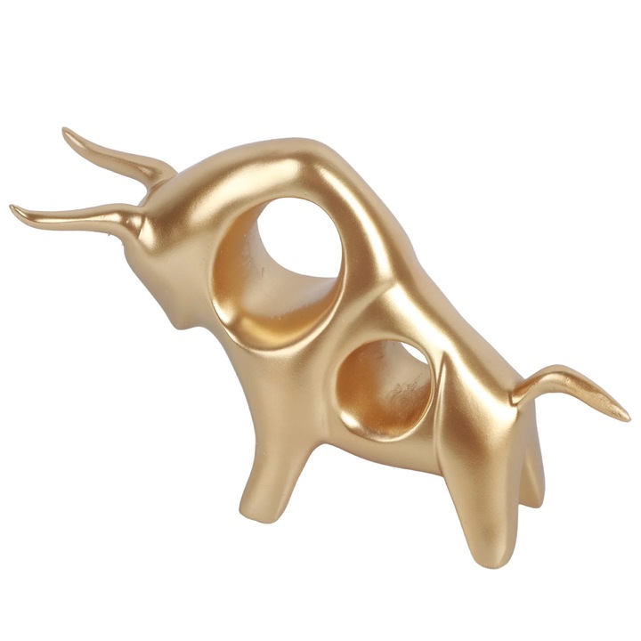 Statueta taur YANYXR rasina decorativa detaliata maro 20x15x10cm