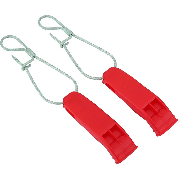 Fluiere sportive multifunctionale YANYXR, set 2 buc, rosu, 7x1.9cm