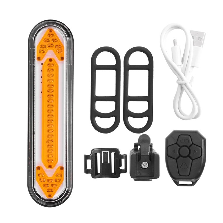 YANYXR BK600 LED vezeték nélküli távirányítós kerékpár hátsó lámpa, fekete 8.5x2.2x2.2cm