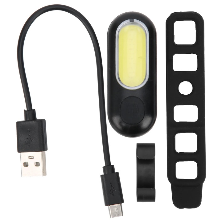 YANYXR USB újratölthető vízálló kerékpár hátsó lámpa piros fehér 63x24mm
