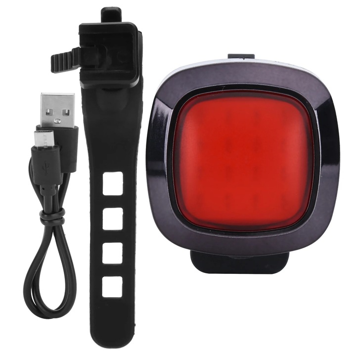 YANYXR intelligens indukciós USB kerékpár hátsó lámpa, piros 45x45x22mm