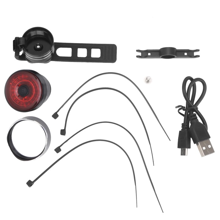 YANYXR kerékpár hátsó lámpa, USB újratölthető, piros, fekete, 94g