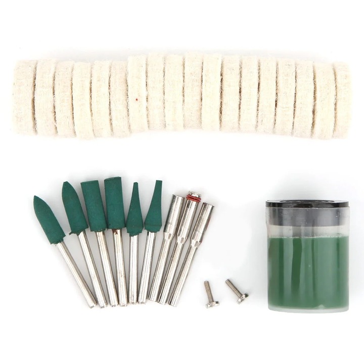 Set 28 accesorii polizare si lustruire YANYXR lana multicolor