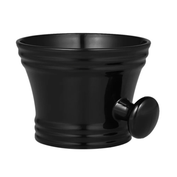 Bol pentru spuma si barbierit YANYXR plastic alb negru 13x8.5x8.5cm
