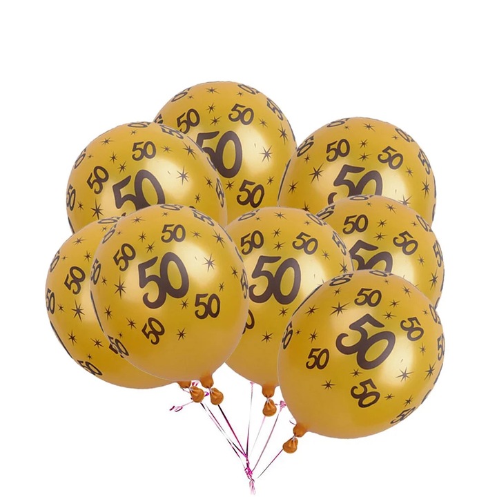 YANYXR latex lufi szett, 50-es szám, arany, 12 hüvelyk