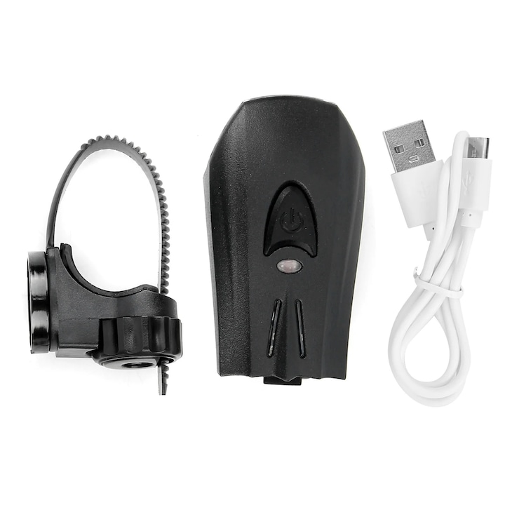 YANYXR LED USB újratölthető fekete kerékpár első lámpa 1200mAh