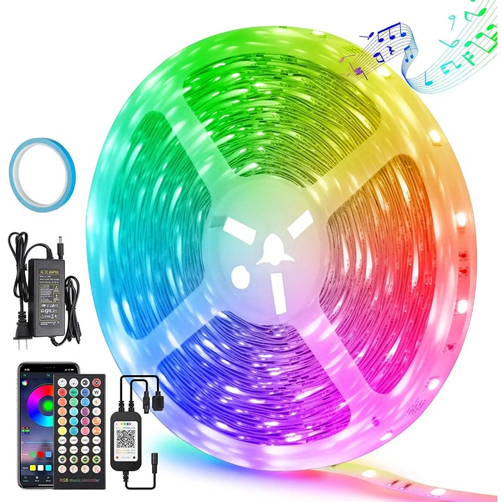 YANYXR LED szalag 15m színváltós zene szinkronizált RGB 5050
