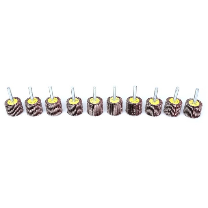 Set 10 roti abrazive YANYXR 30x25mm, coada 6mm, pentru polizare si slefuire
