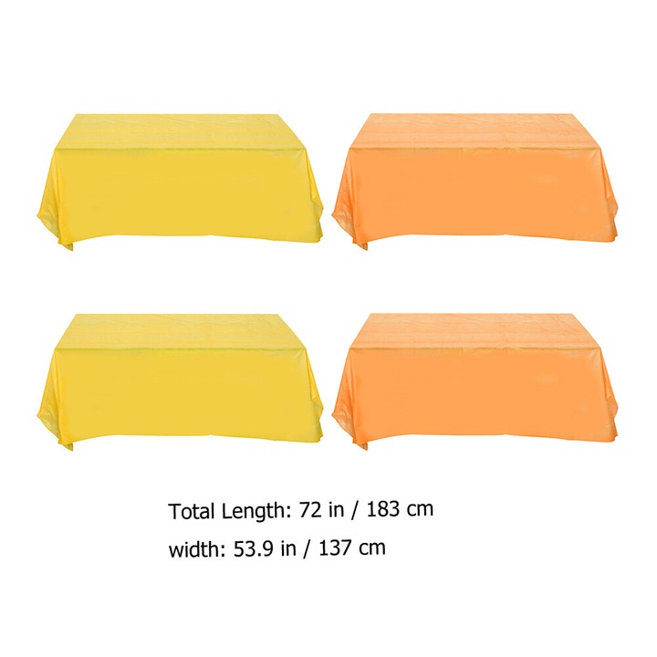 YANYXR asztalterítő szett 4 darab sárga-narancssárga 183x137cm műanyag