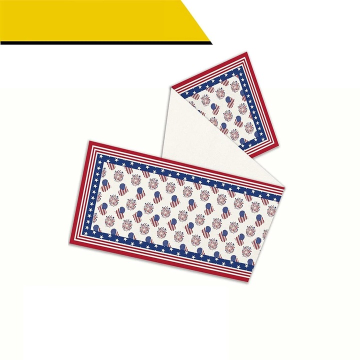 YANYXR BCS3146310 asztali futó, pamut-poliészter keverék, hazafias Independence Day minta csillagokkal és csíkokkal, Többszínű, 33 x 180 cm