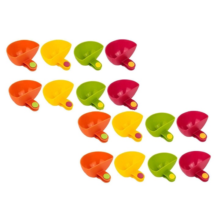 Set 8 boluri clip pentru sosuri, plastic, multicolor, 7.5x5x4.5cm