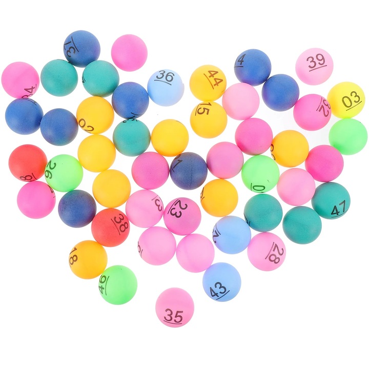 Bile de loterie YANYXR set 50 buc plastic numerotate 4x4x4cm