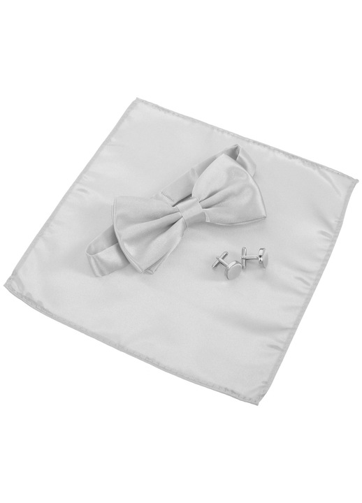 Комплект аксесоари за мъжки костюм YANYXR, сребрист сатен, 22.2x21.6x0.3см