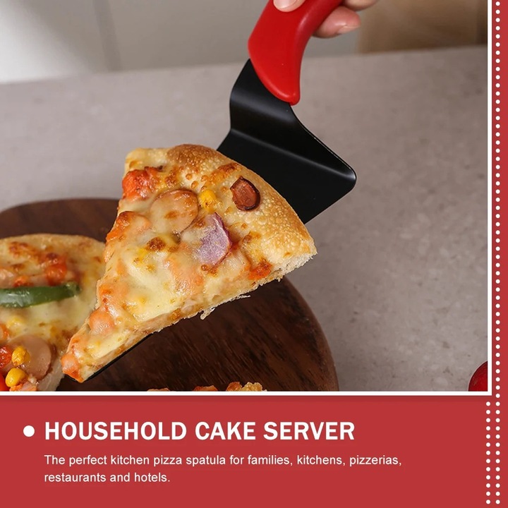 YANYXR inox és műanyag pizza spatula 27x6.5x2cm, hőálló fogantyúk