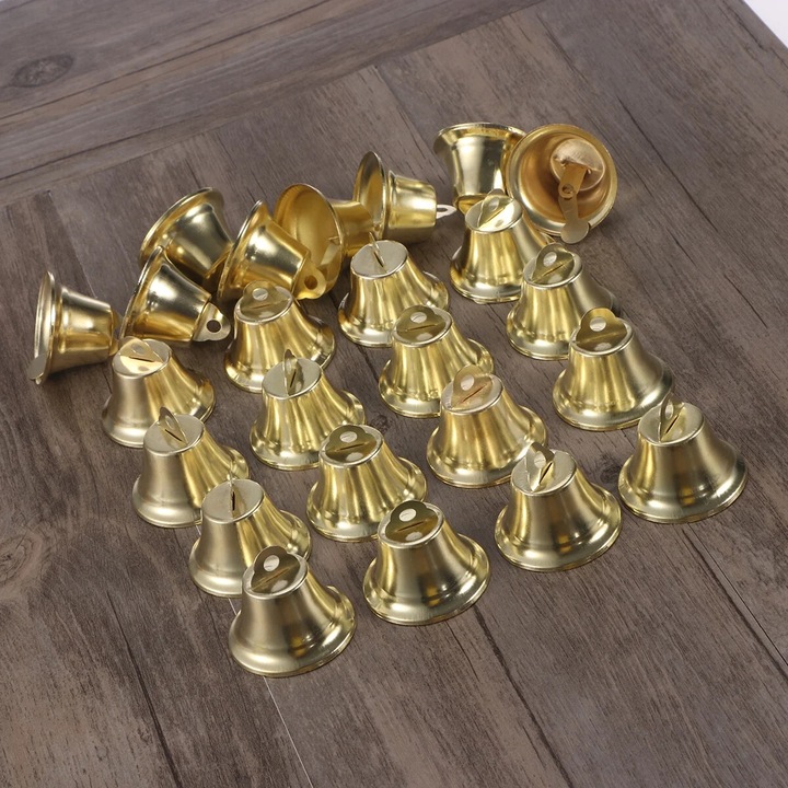 YANYXR 24 darabos arany karácsonyi csengő készlet 4.5x4.5x3.9cm ünnepi dekoráció