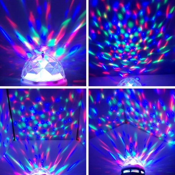 Bec LED rotativ YANYXR 8x8cm multicolor 3W 220V fara priza