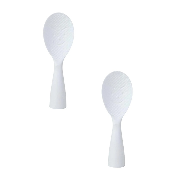 Lingura orez plastic alba, non-aderenta, cu suport 20x5x1cm