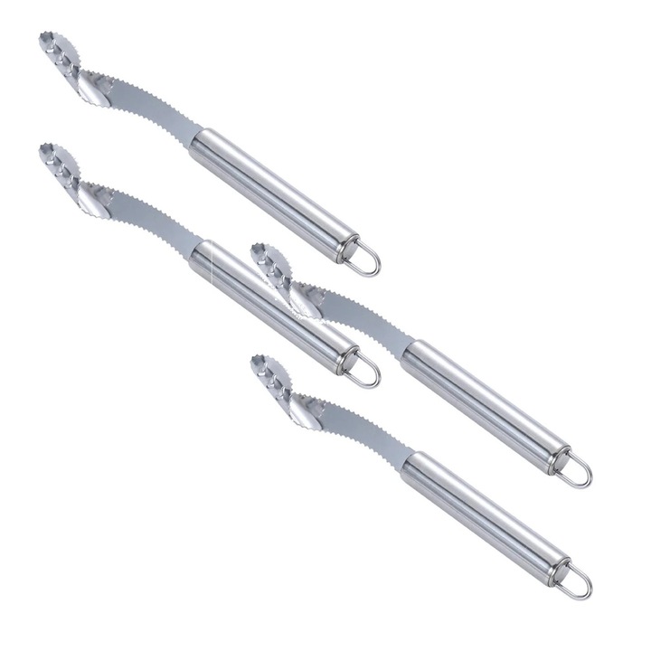 Set 2 ustensile inox pentru curatat si taiat ardei verde, 23x5x2cm
