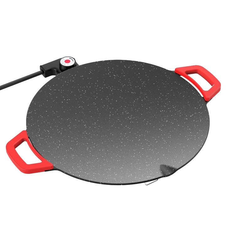 Plita electrica rotunda pentru gatit, neaderenta, 1350W, 42.5x32x5cm, aluminiu