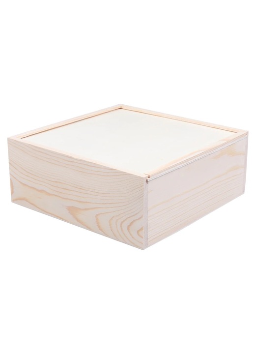 YANYXR négyzet alakú fa ékszerdoboz 19.6x19.6x7.6cm barna
