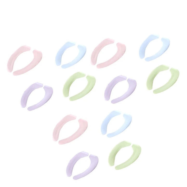 Husa pentru capac toaleta YANYXR, set 12 bucati, poliester, mov si verde, 37x9x1cm