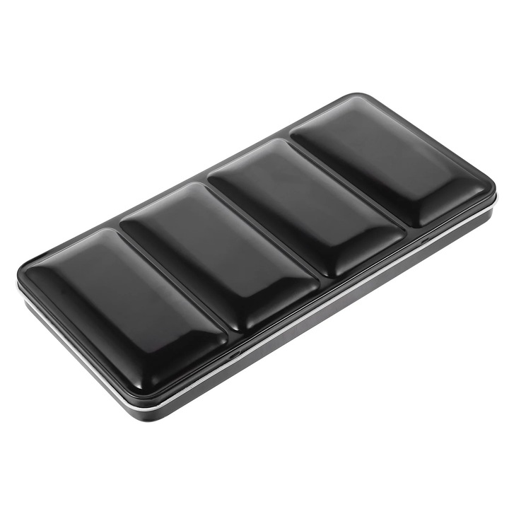 Cutie depozitare acuarele YANYXR set metal plastic negru 11.1x22.5x2.3cm