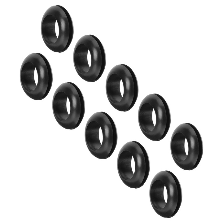 10 db gumis kupak szett ruhaszárító oszlop lyukakhoz, fekete, 2.5x2.5x0.8cm