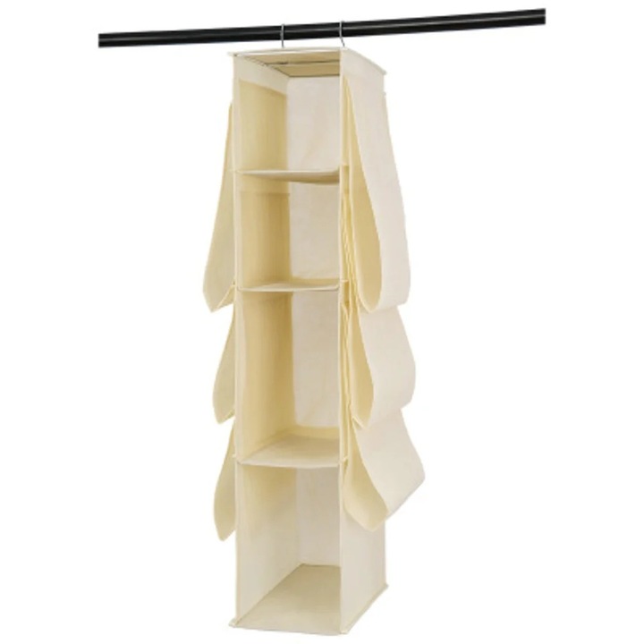 Organizator agatat pentru genti YANYXR, capacitate mare, negru, 19x36x96cm