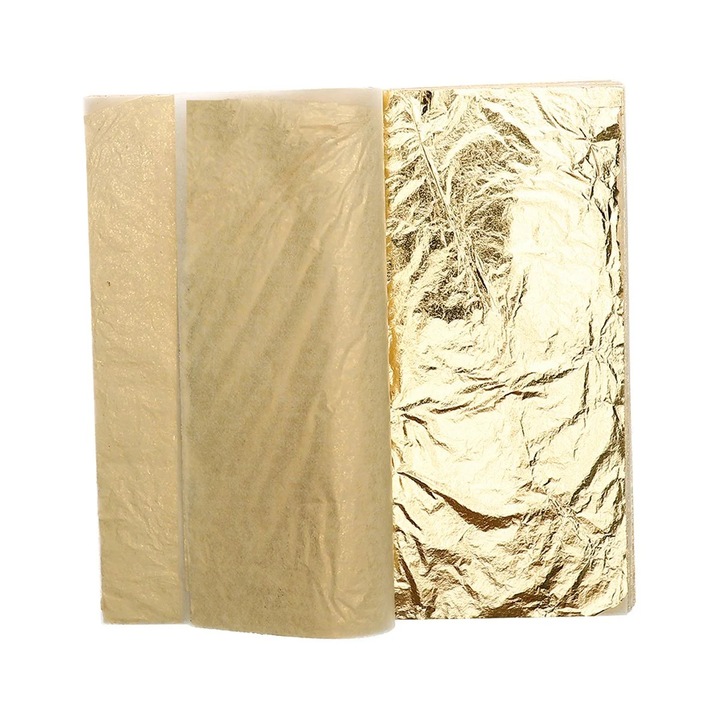 Arany fólia dekorációhoz YANYXR 14x14cm 100 lapos szett
