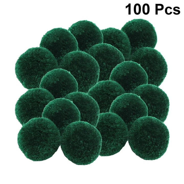 YANYXR karácsonyi gömbök, 100 darabos szett, sötétzöld, 2x2x2cm, fából