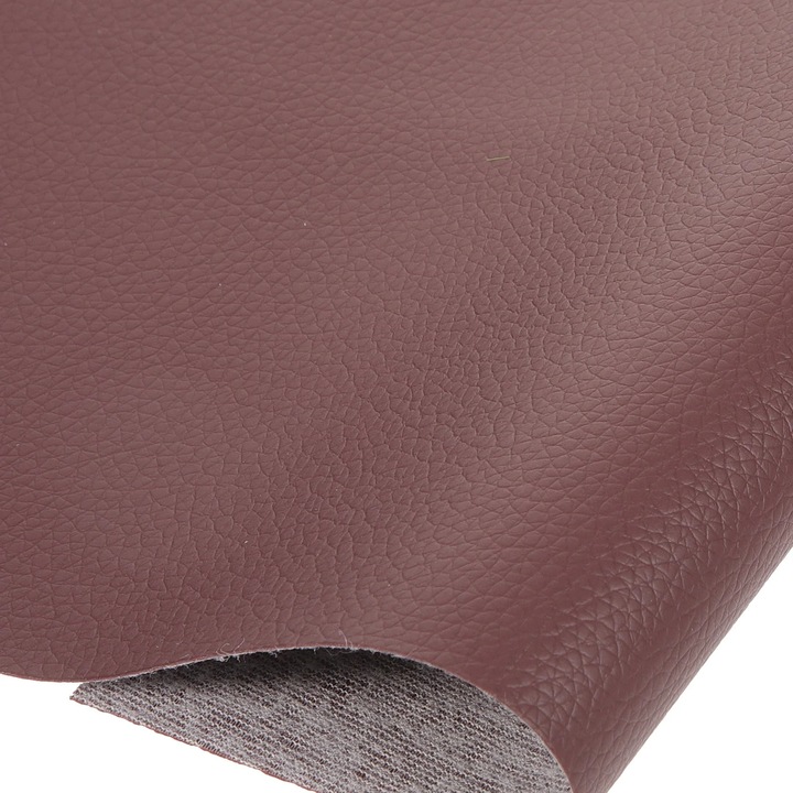 Foaie piele PU YANYXR pentru bricolaj, textura neteda, maro, 120x20x0.2cm