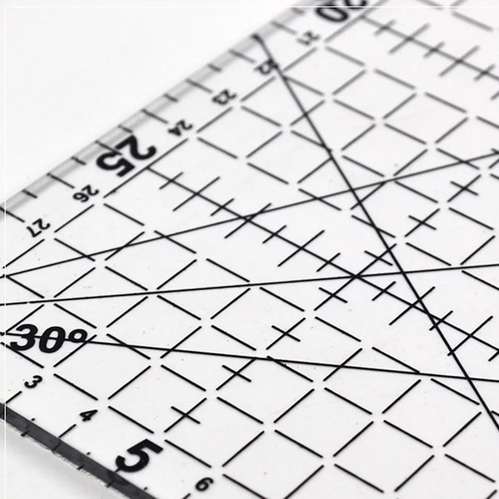 YANYXR 30x15x0.3cm fehér akril steppelő vonalzó szögmérő rendszerrel