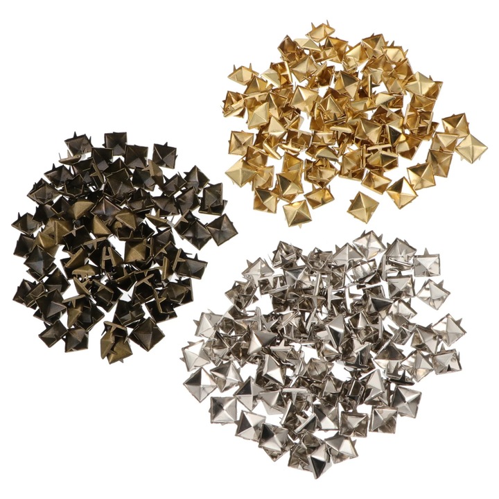 Négyzet alakú szegecsek, YANYXR, ötvözet, többszínű, 0.8x0.8x0.3cm, 300 darabos készlet