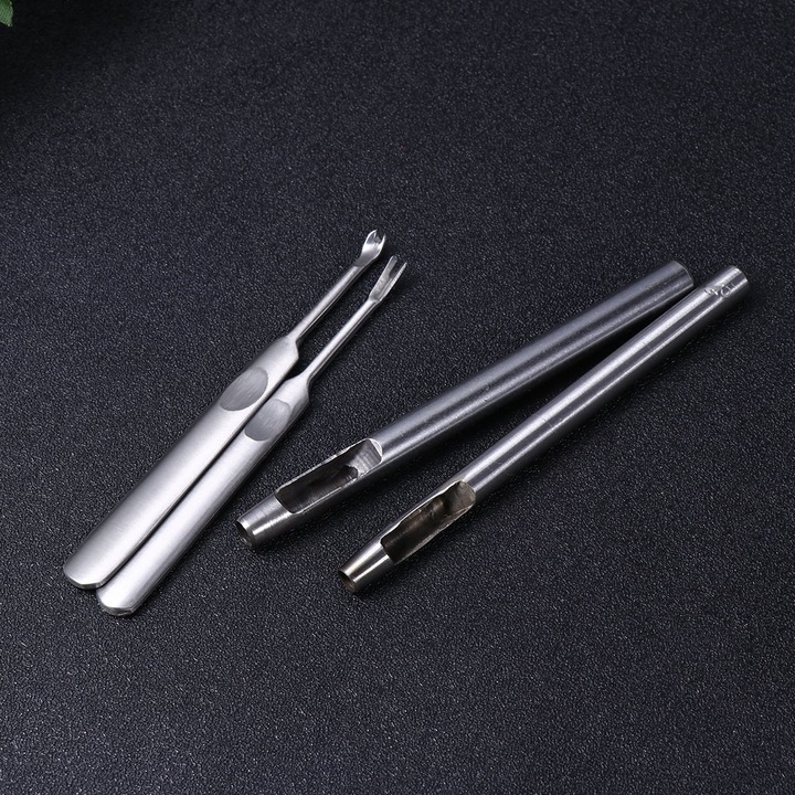 Комплект от 12 части перфоратор за кожа YANYXR, карбон, сребрист, 10x0.5x0.5cm