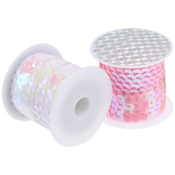 Készlet 10 tekercs flitter DIY YANYXR fehér rózsaszín PVC 5x4.3x4.3cm