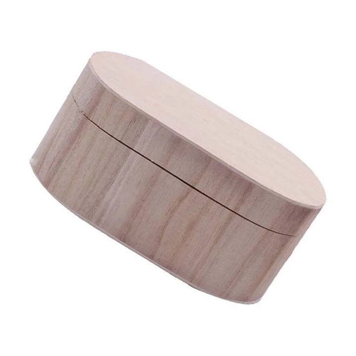 Cutie depozitare ovala lemn YANYXR 15x8.3x6.5cm culoare solida grosime crescuta