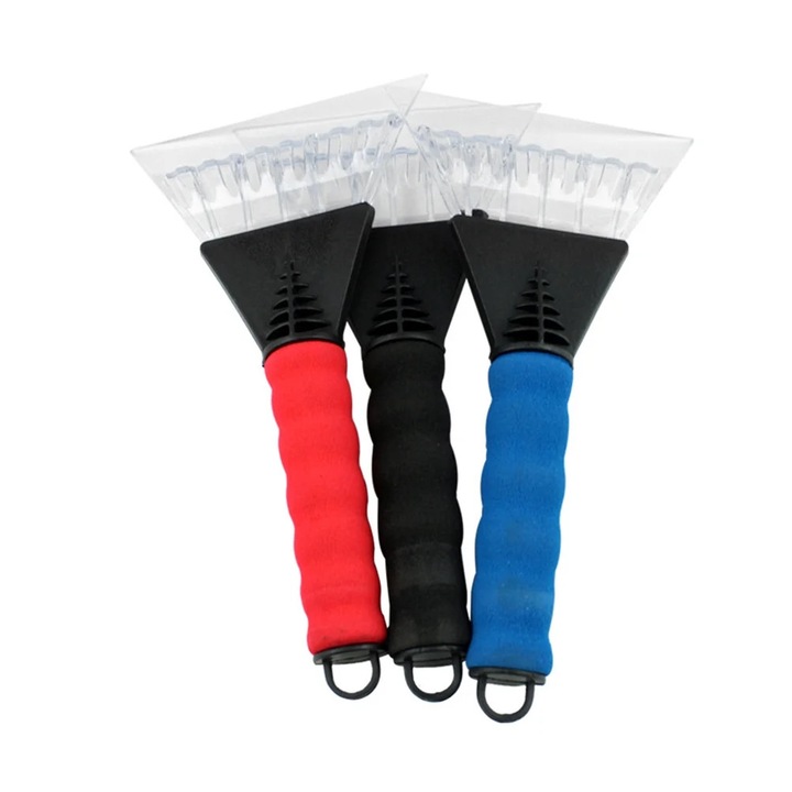 Racleta parbriz ZYBLSSBB LSM2xh2013-BCS0025005, plastic cu maner din spuma, lama antigheata, negru/rosu/albastru, 3 buc., 25.5 x 13 x 1 cm