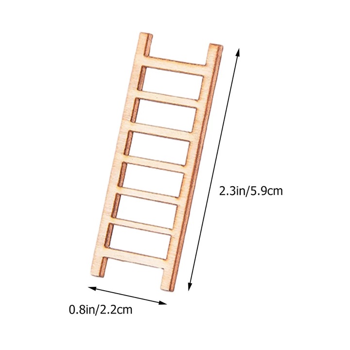 YANYXR 20 db mini fa létra készlet, 5.9x2.2x0.5cm, natúr