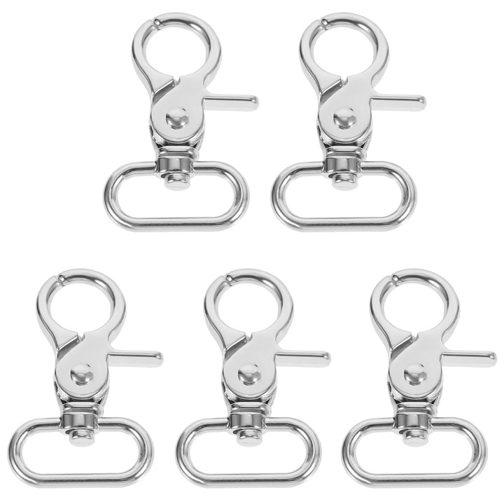 5 db ezüst színű fém karabiner klipsz szett 5.5x3x0.5cm YANYXR