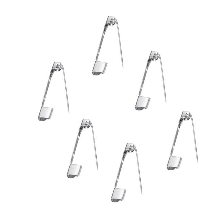50 db ezüst bross tű készlet, 3 cm, ötvözet, varráshoz és DIY ékszerekhez