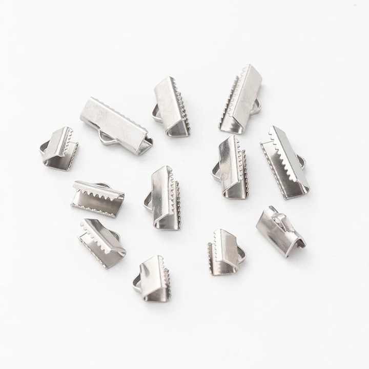 YANYXR ékszerkapcsok 100 db rozsdamentes acél ezüst 1.3x0.6x0.5cm