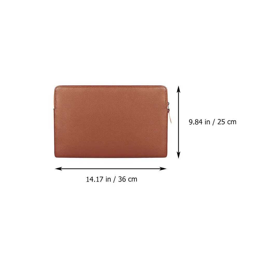 ZYBLSSBB, husa pentru laptop din piele PU, rezistenta la apa si antisoc LSM2xh2478-BCS0170680, maro deschis, 36 x 25 x 2 cm